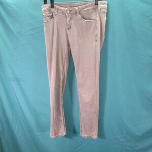 H&M Super Sqin Womens Skinny Jeans Light Gray Size 30x30 Super Low Waist Denim
